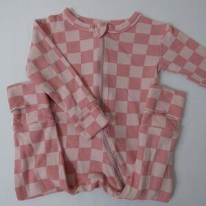 SIIX Pink Check Romper, Size 12-18 Months
